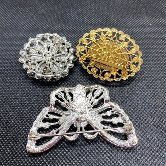 Beautiful Brooch 3 Piece Lot - Picture 2 of 2